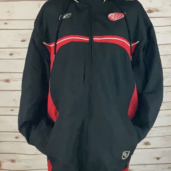 Vintage Reebok Platinum Shield Detroit Red Wings Full Zip Jacket Mens L - Picture 5 of 16